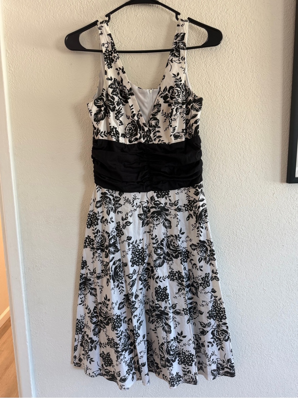Lucy Love Black and White Floral Midi Dress